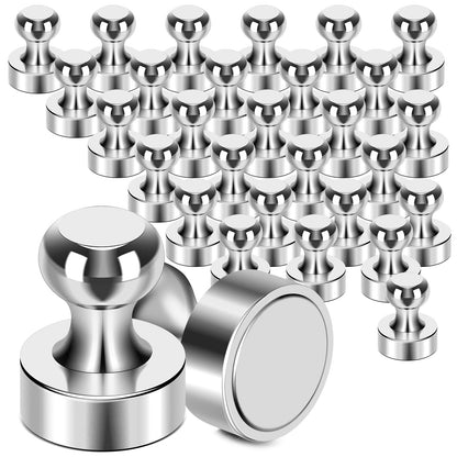 MIKEDE 30Pcs Fridge Magnets Refrigerator Magnet Strong for Pictures, Black