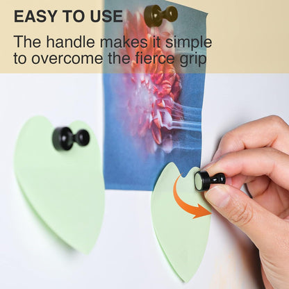 MIKEDE 30Pcs Fridge Magnets Refrigerator Magnet Strong for Pictures, Black