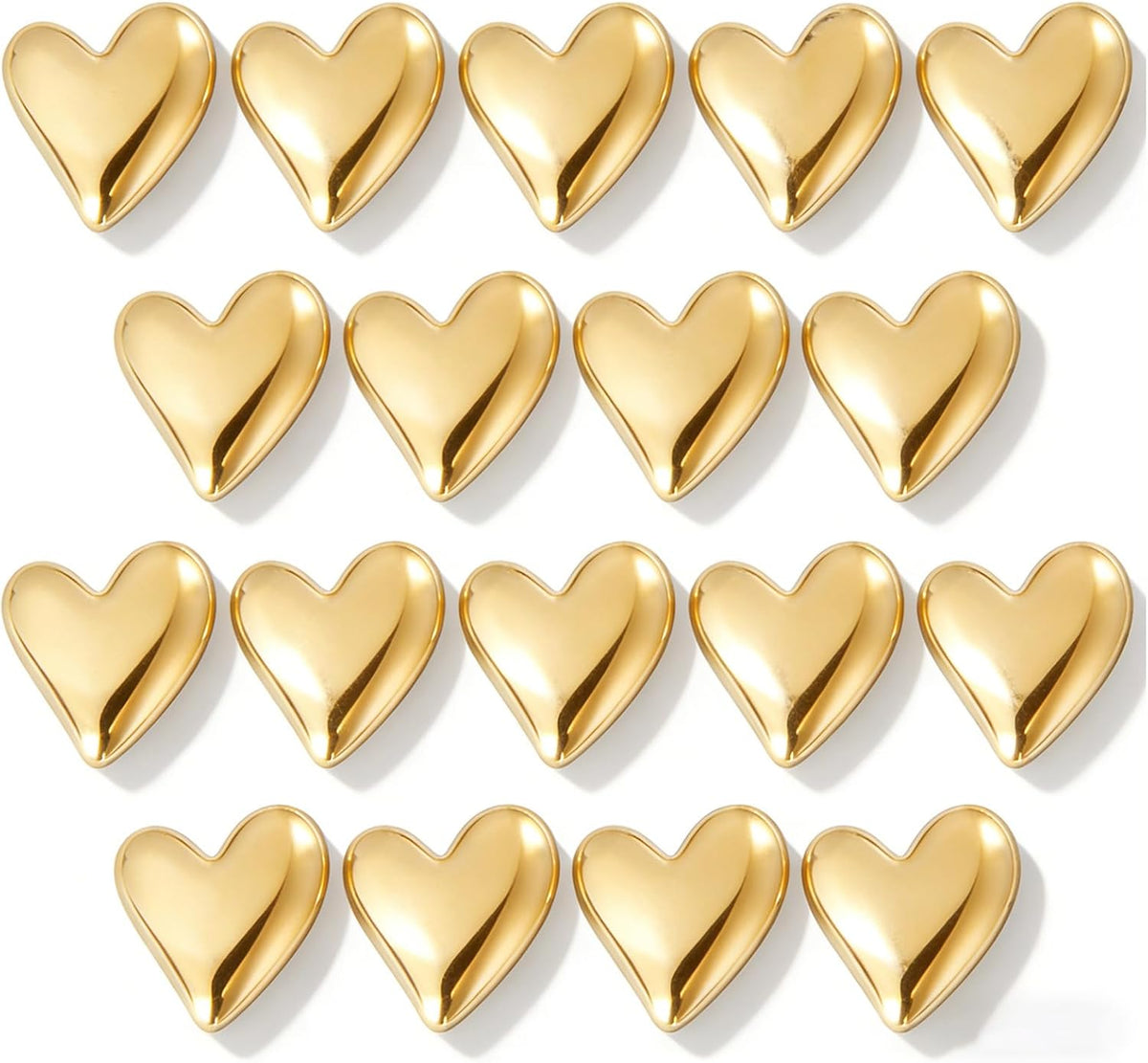 18 Pcs Heart Fridge Magnets for Refrigerator Locker Whiteboard Decor, Gold
