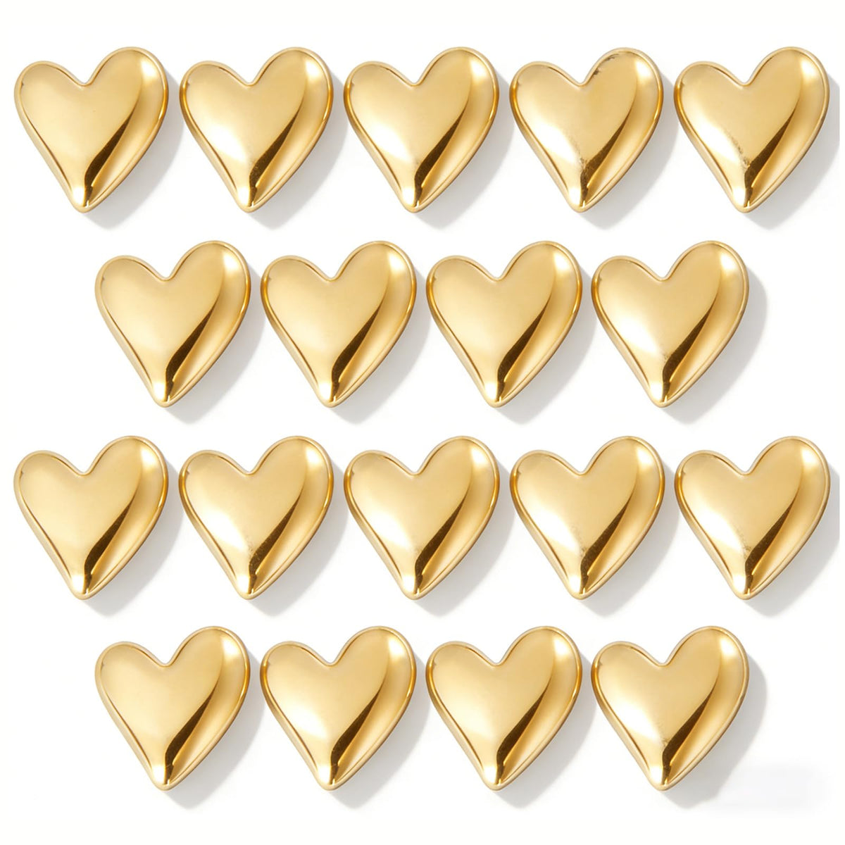 18 Pcs Heart Fridge Magnets for Refrigerator Locker Whiteboard Decor, Gold