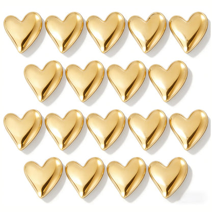 18 Pcs Heart Fridge Magnets for Refrigerator Locker Whiteboard Decor, Gold