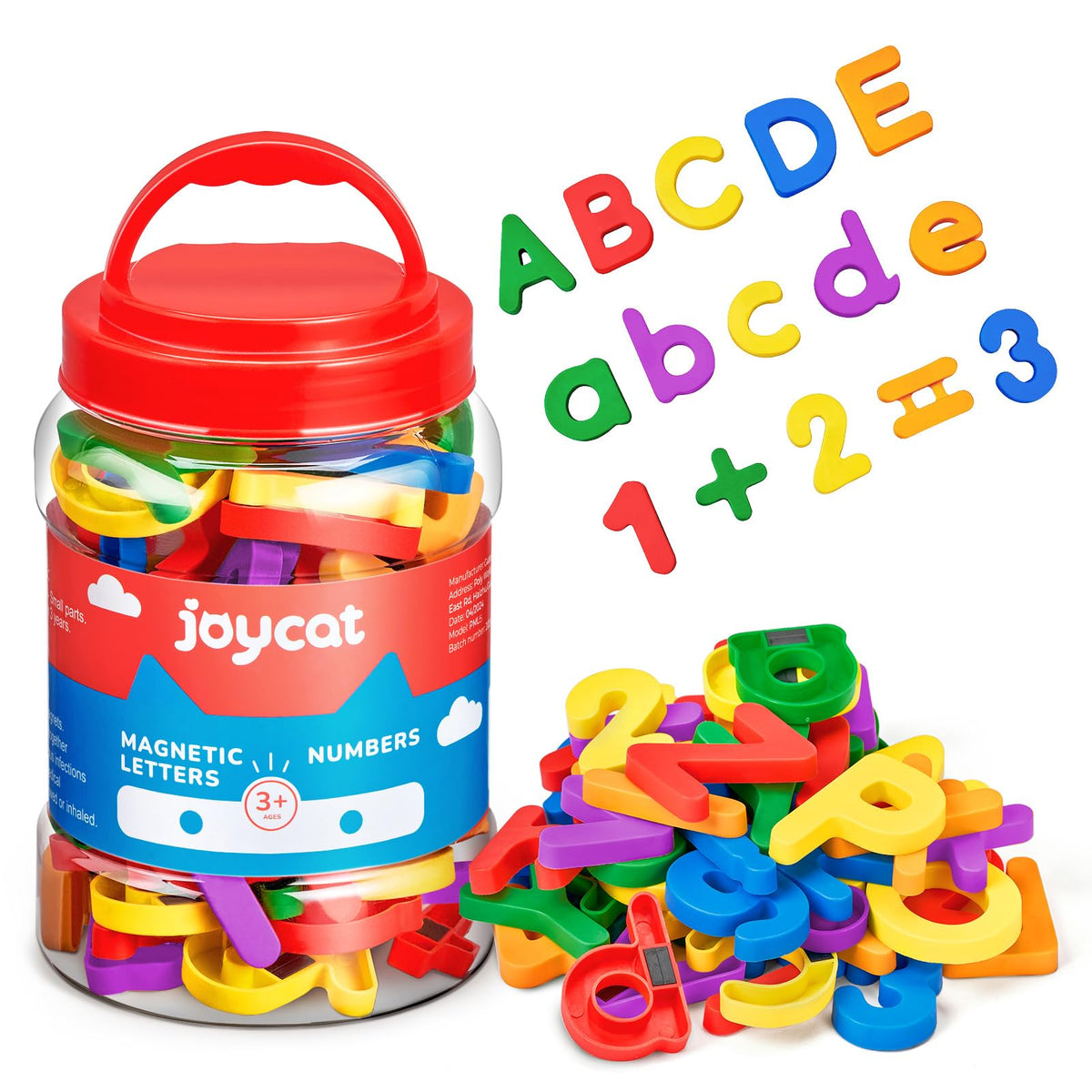 JoyCat Magnetic Letters Numbers Alphabet ABC 123 Fridge Magnets, 78 Pcs
