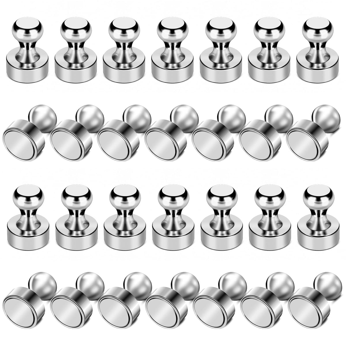 LOVIMAG Fridge Magnets 20 Pack Magnet Refrigerator Locker Whiteboard Black