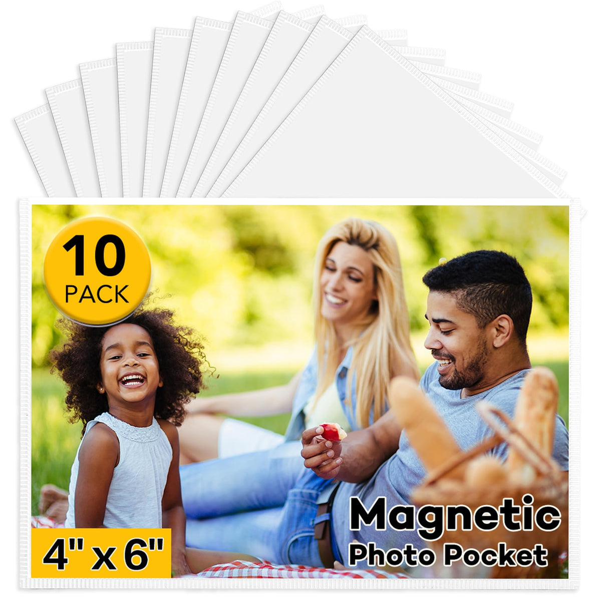 YixangDD 15 Pack Magnetic Picture Frames for Refrigerator, 4x6 Inch, Black