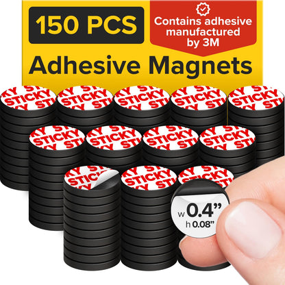 Sticky Flexible Adhesive Magnets for Crafts, 0.8"x0.08" (20x2mm), 120 pcs