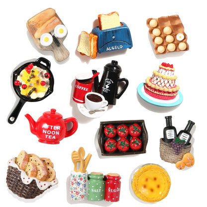 Cute Food Fridge Magnets for Fridge Cute Magnet Refrigerator Stickers for Kitchen Magnet Decorative Fun Strong Resin Magnets Home Decor Office 7PACK