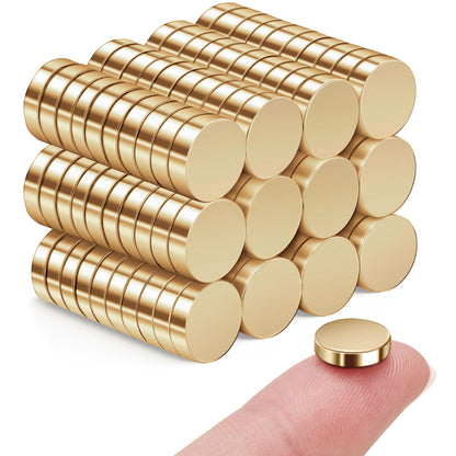 SMARTAKE 45 Pcs Refrigerator Magnets, 10x2.6mm Small Fridge Magnets, Gold