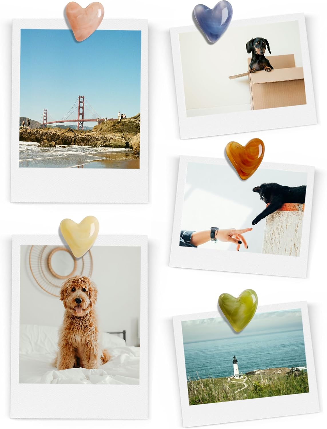 Mymazn 12Pcs Cute Fridge Magnets, Refrigerator Magnets, Heart