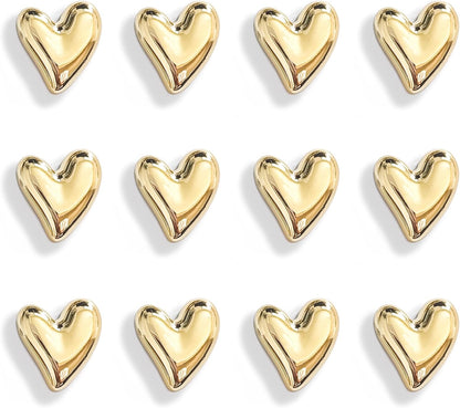 12PCS Refrigerator Magnets Gold Magnets for Fridge 0.83in Small
