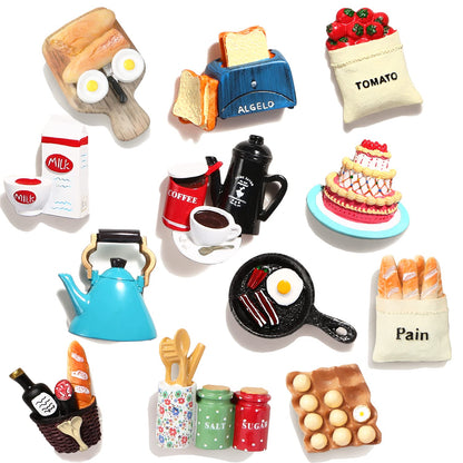 Cute Food Fridge Magnets for Fridge Cute Magnet Refrigerator Stickers for Kitchen Magnet Decorative Fun Strong Resin Magnets Home Decor Office 7PACK