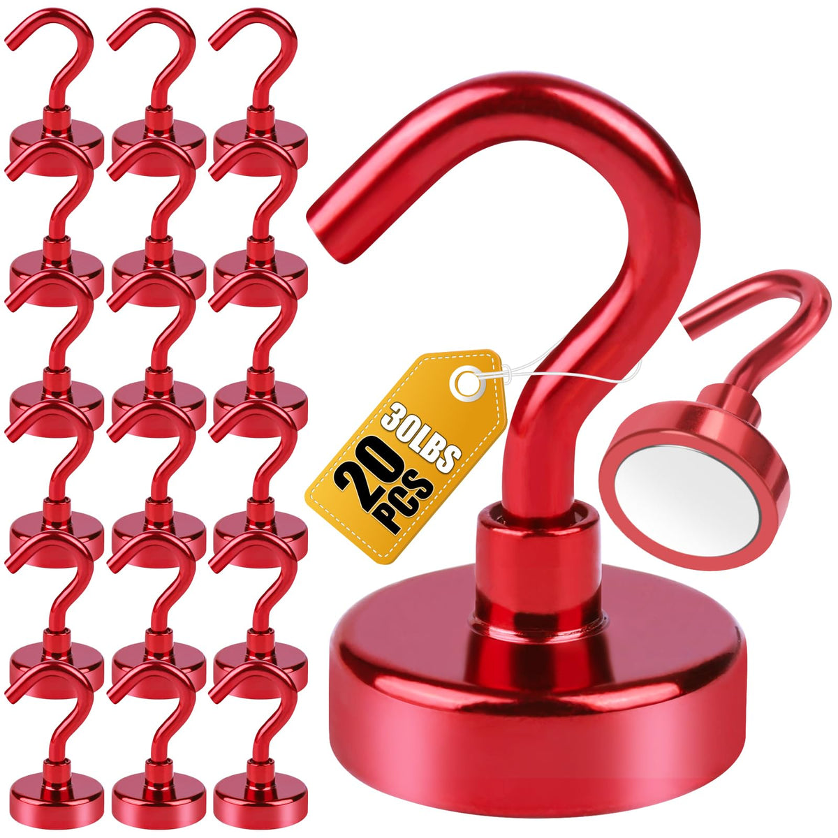 DIYMAG Magnetic Hooks 20pcs 30lbs+ Cruise Essentials 2026 Magnet Hook