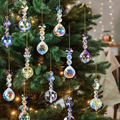Crystal Ball Christmas Ornaments Iridescent Hanging Acrylic Decor for Tree