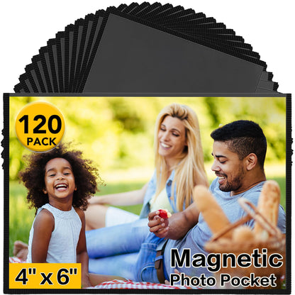 YixangDD 15 Pack Magnetic Picture Frames for Refrigerator, 4x6 Inch, Black