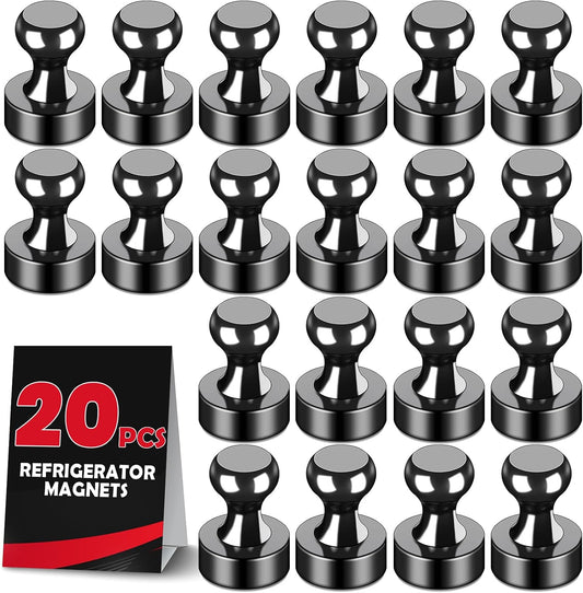 LOVIMAG Fridge Magnets 20 Pack Magnet Refrigerator Locker Whiteboard Black