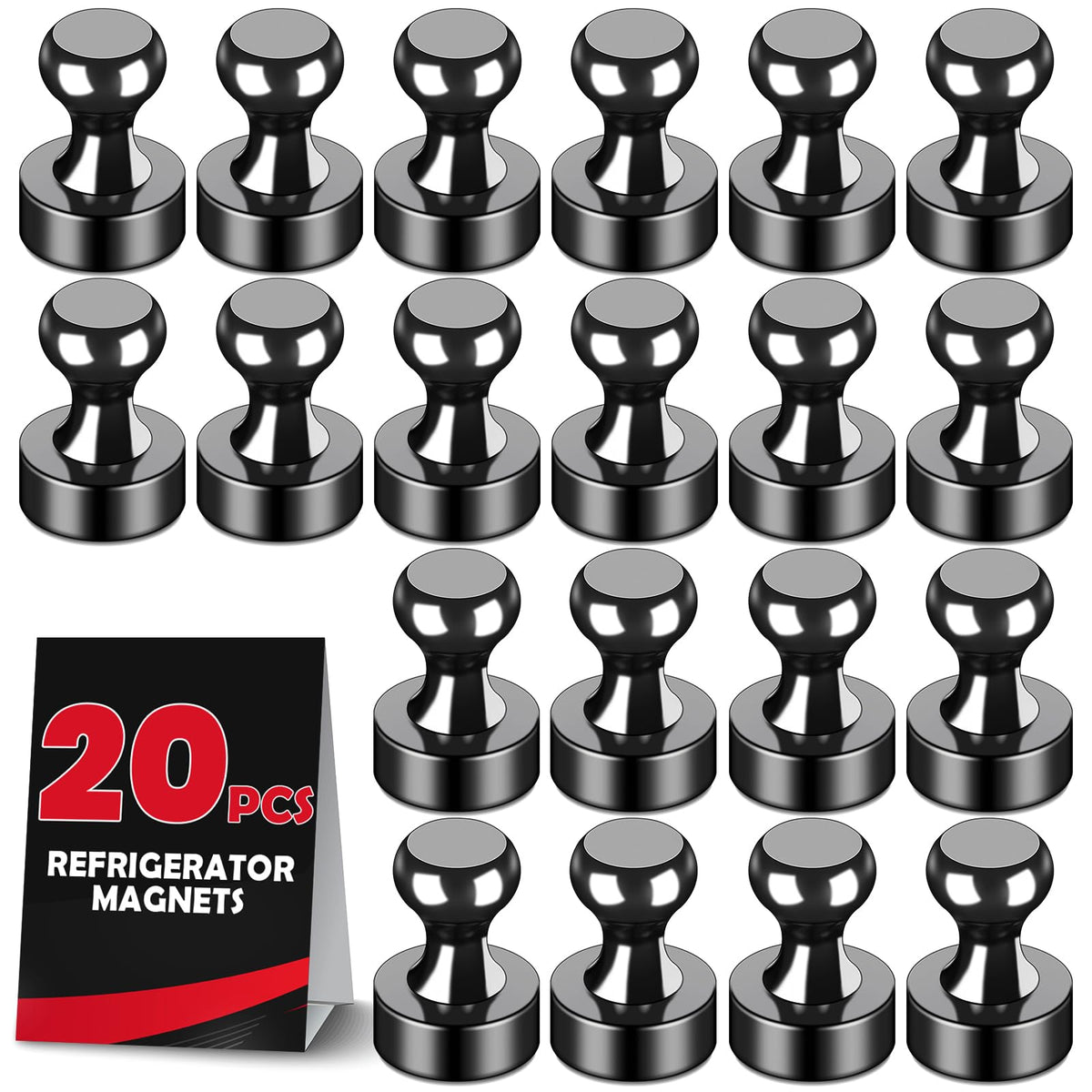 LOVIMAG Fridge Magnets 12 Pack Magnet Refrigerator Locker Whiteboard Silver