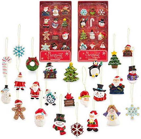 Kurt Adler Petite Treasures 12-Piece Miniature Ornaments Set, 2 Pack