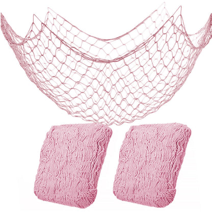 2 Pack Fish Net Decorations for Party, Natural Cotton Hawaiian Table Runner Party Fishing Net Decorative, Nautical Themed Decor Cotton Fishnet Under The Sea Pirate Ocean BeachHalloween Decor