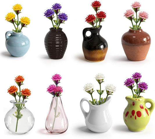 8 Pcs Cute Mini Vase Magnets for Fridge, Funny Plant Decorative Magnets