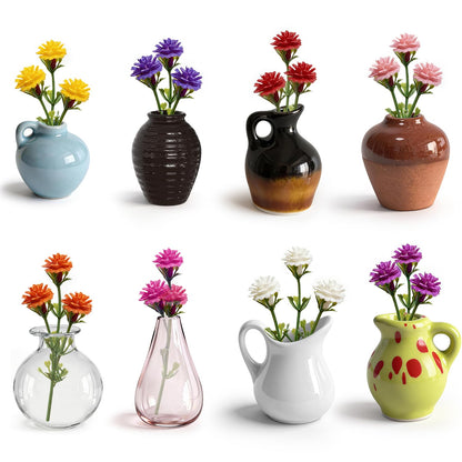 8 Pcs Cute Mini Vase Magnets for Fridge, Funny Plant Decorative Magnets