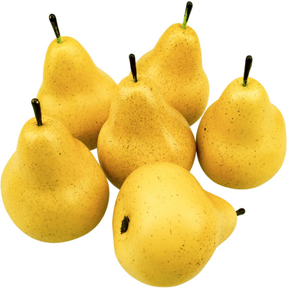 6pcs Fake Gold Pear Decoration,Realistic Artificial Gold Fruit