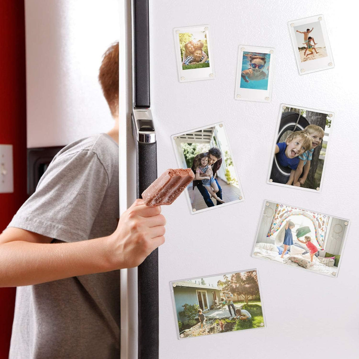 ONE WALL 10 Pack Acrylic Fridge Magnetic Frame, 2.36x3.54 Polaroid Frame