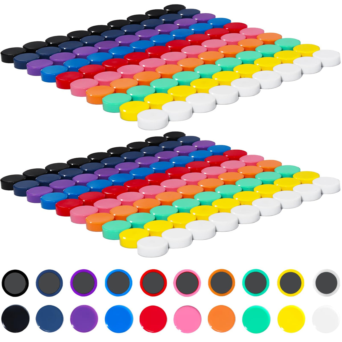 Fridge Magnets, 20 Pack 10 Colors Strong Small Round for Whiteboard