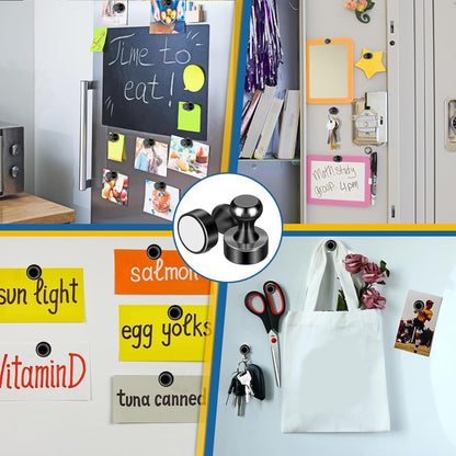 LOVIMAG Fridge Magnets 20 Pack Magnet Refrigerator Locker Whiteboard Black