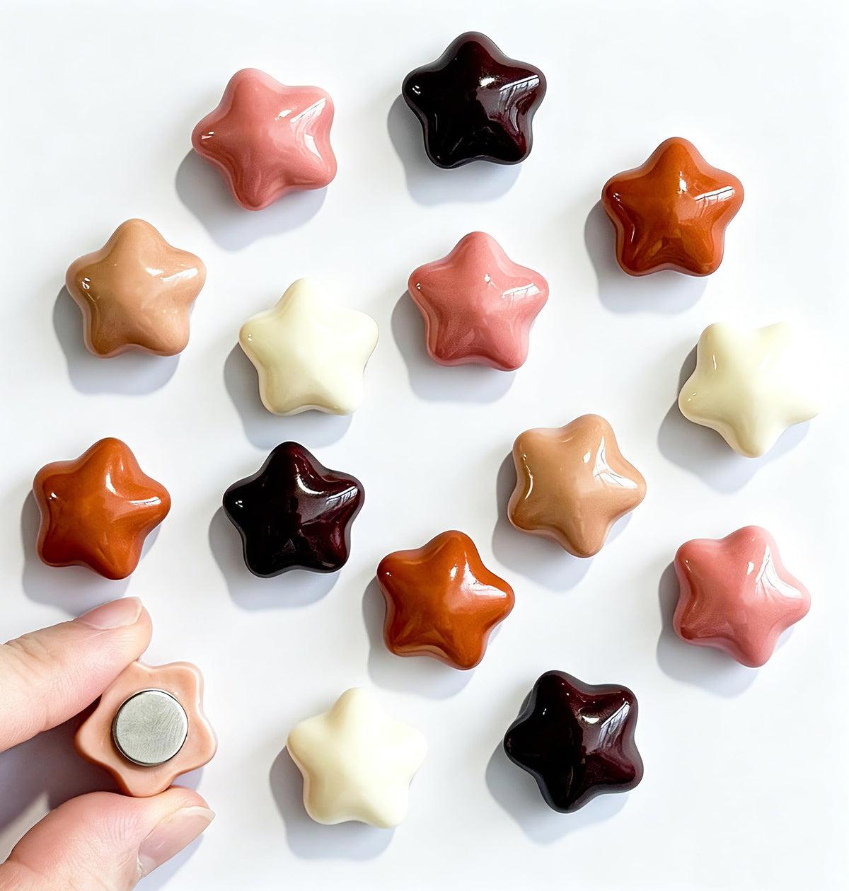 Fridge Magnets,15Pcs Silver Star Magnets Refrigerator Decorative