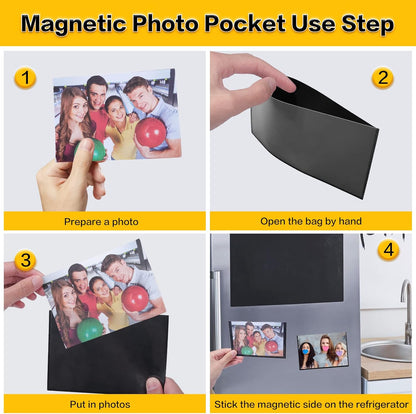 YixangDD 15 Pack Magnetic Picture Frames for Refrigerator, 4x6 Inch, Black