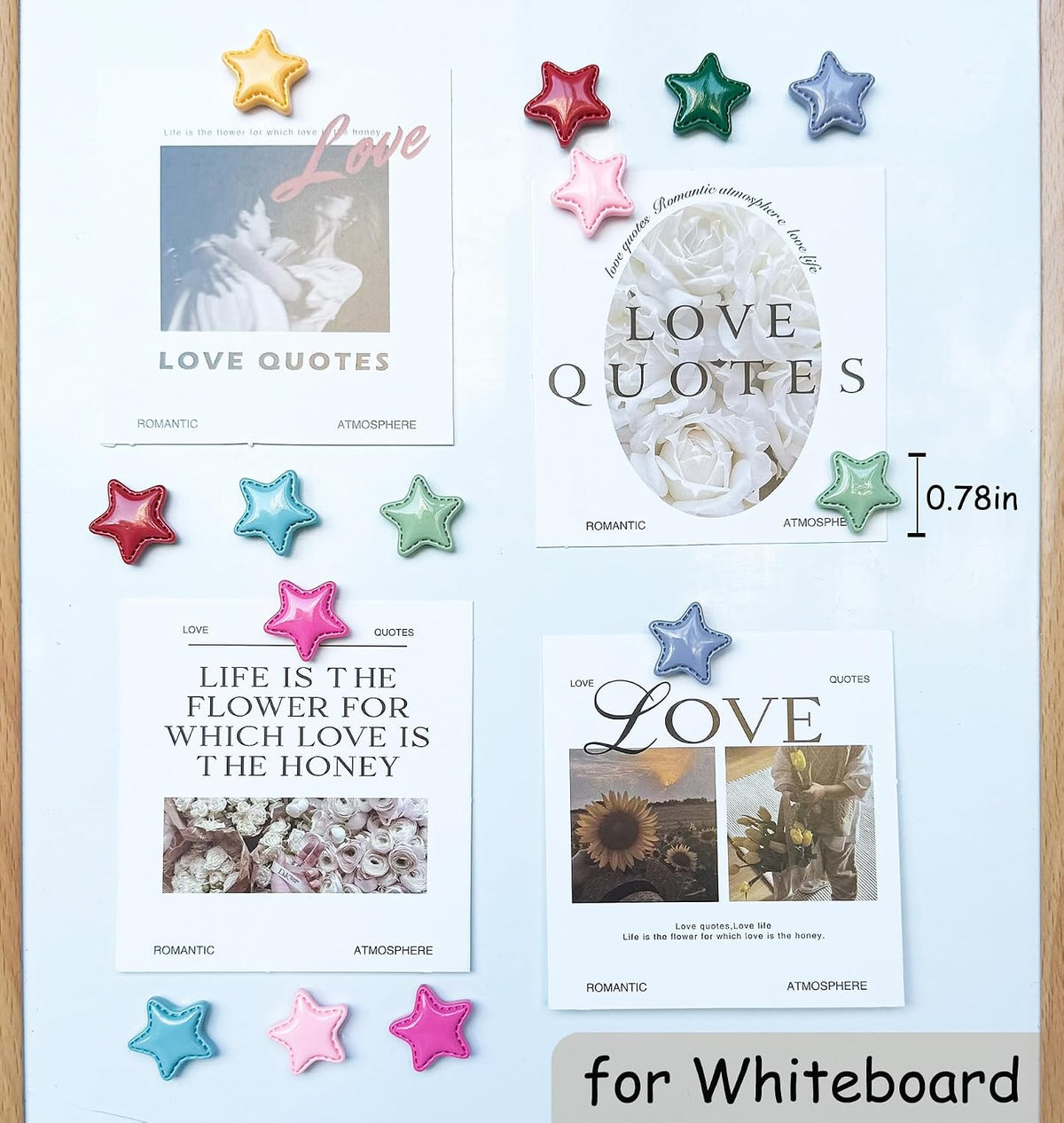 KEYDUACU Cute Fridge Magnets,Colorful Strong Star Magnets Refrigerator
