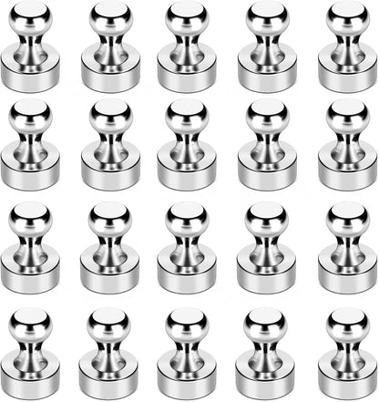 LOVIMAG Fridge Magnets 20 Pack Magnet Refrigerator Locker Whiteboard Silver