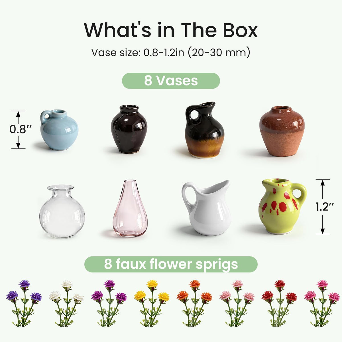 8 Pcs Cute Mini Vase Magnets for Fridge, Funny Plant Decorative Magnets