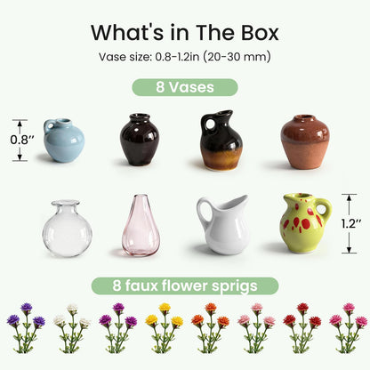 8 Pcs Cute Mini Vase Magnets for Fridge, Funny Plant Decorative Magnets
