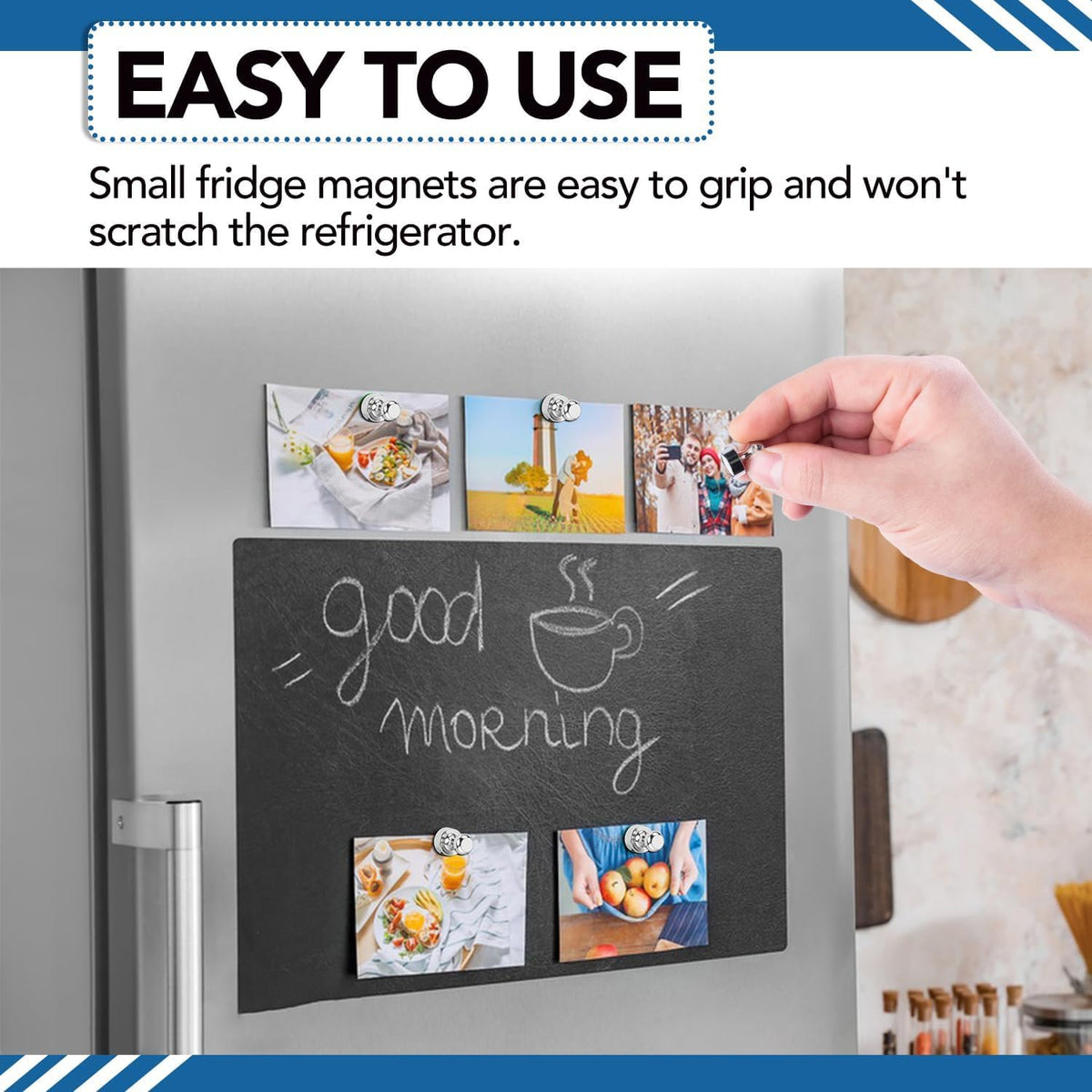 LOVIMAG Fridge Magnets 12 Pack Magnet Refrigerator Locker Whiteboard Silver