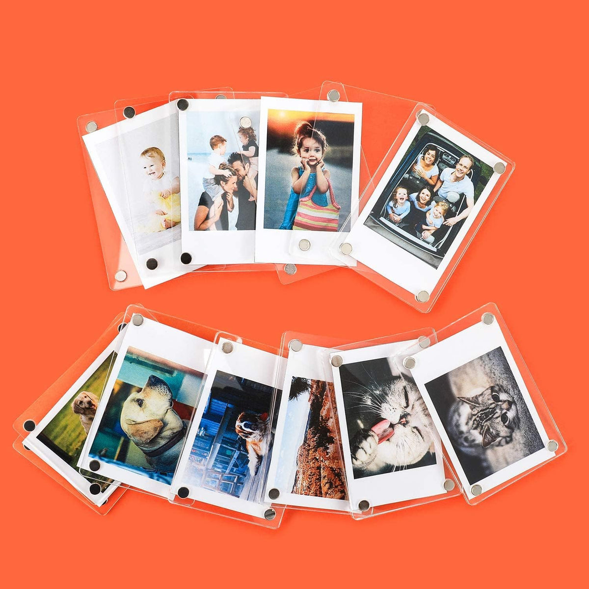 ONE WALL 10 Pack Acrylic Fridge Magnetic Frame, 2.36x3.54 Polaroid Frame