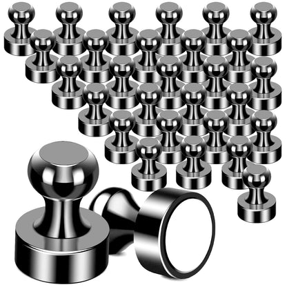 MIKEDE 30Pcs Fridge Magnets Refrigerator Magnet Strong for Pictures, Black