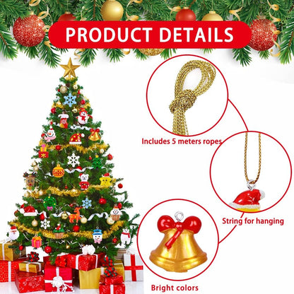 JOICEE 40PCS Mini Christmas Tree Hanging Ornaments Tiny Resin Decorations