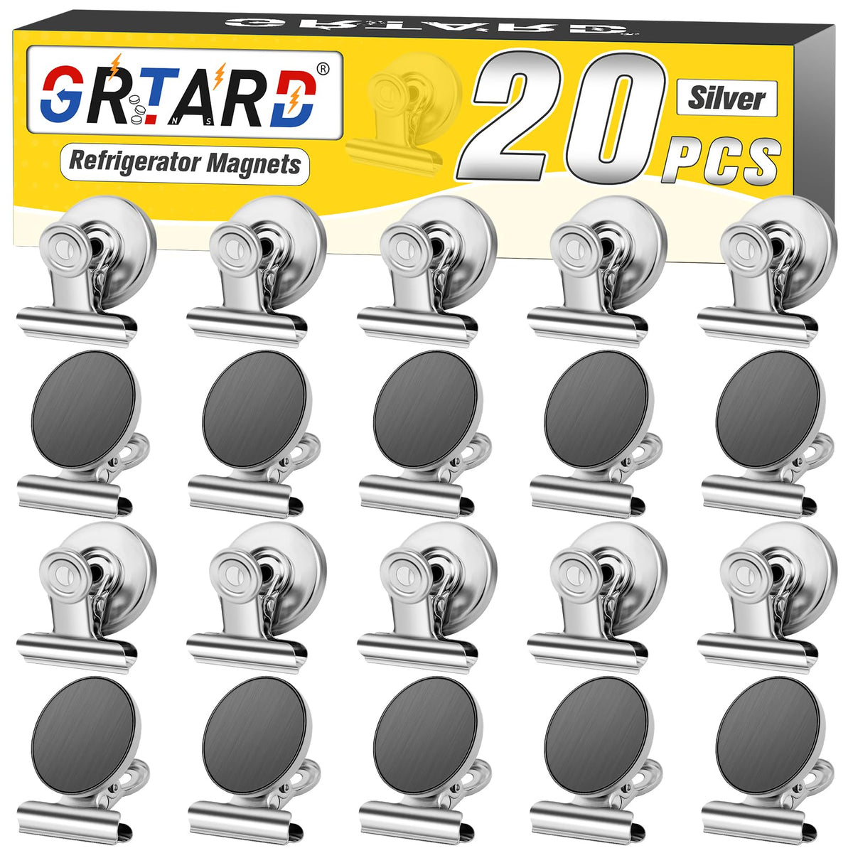 Grtard 12 Pack Magnetic Clips, Fridge Magnets Refrigerator Magnets