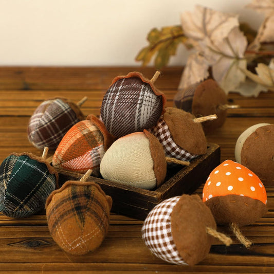 SmoothNovelty 12 Pcs Fall Felt Acorn Ornaments Thanksgiving Hanging Decor