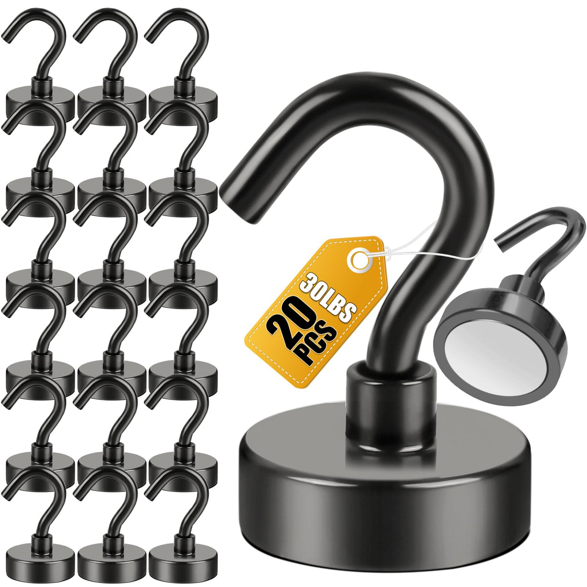 DIYMAG Magnetic Hooks 20pcs 30lbs+ Cruise Essentials 2026 Magnet Hook