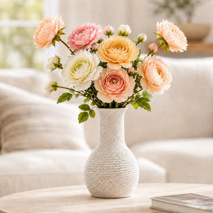 Nawaza Ceramic Flower Vase White Small Farmhouse Table Decor Vase V14
