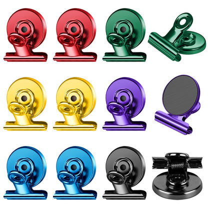 FINDMAG Fridge Magnets, Colorful Magnetic Clips for Fridge Notes, 12 Pack