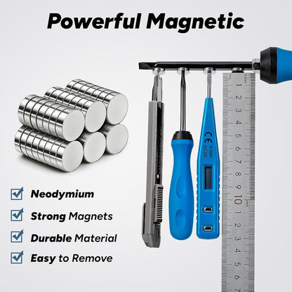 SMARTAKE 45 Pcs Refrigerator Magnets, 10x2.6mm Small Fridge Magnets, Silver