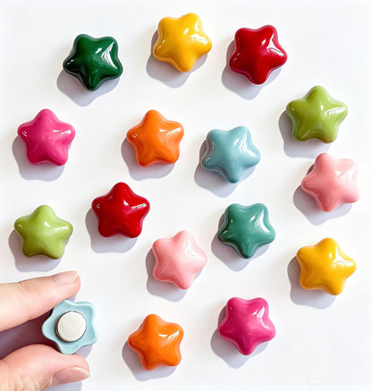 Fridge Magnets,15Pcs Silver Star Magnets Refrigerator Decorative