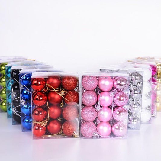 24PCS Mini Orange Ornaments for Halloween Christmas Tree Shatterproof 1.2" Small Christmas Tree Ball Decorations Plastic Glitter Decorative Hanging Balls for Holiday Wedding Birthday Party Home Decor