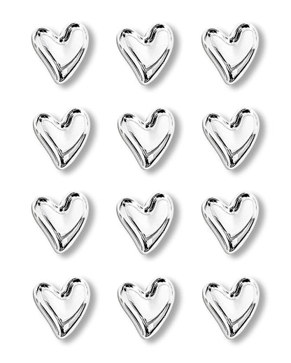 18 Pcs Cute Heart Decorative Magnets，Gold Fridge Magnets，Home Kitchen Magnets Set Decorative for Office Whiteboards (18 Pcs - Gold)