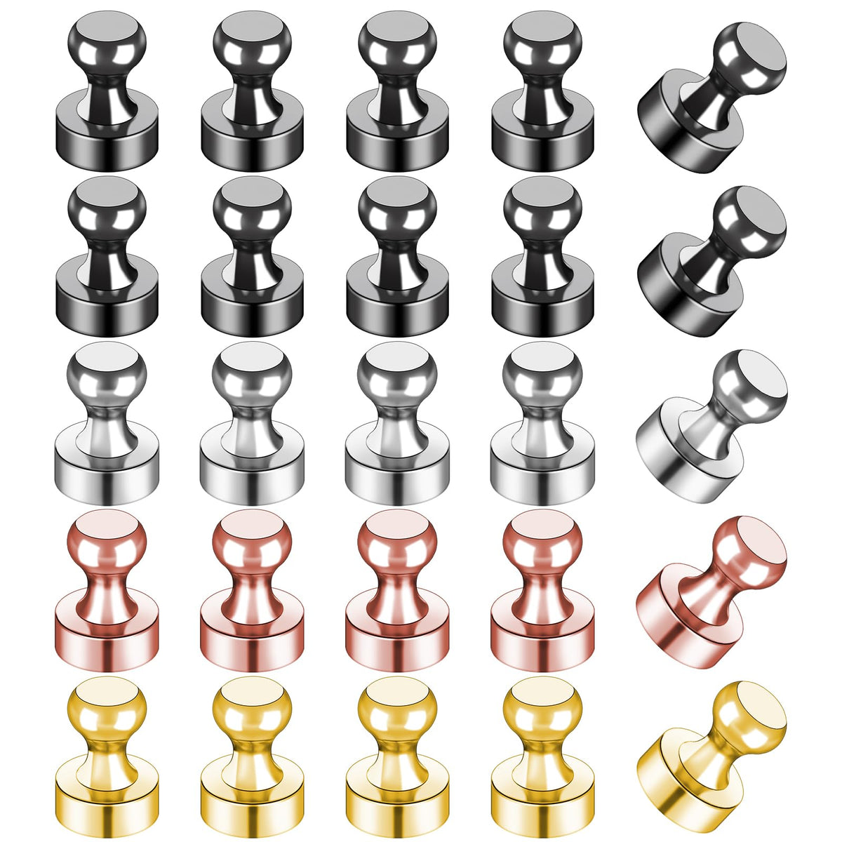 LOVIMAG Fridge Magnets 12 Pack Magnet Refrigerator Locker Whiteboard Silver