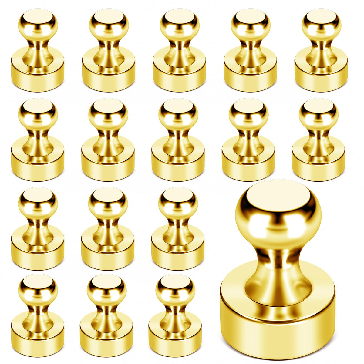 LOVIMAG Fridge Magnets 20 Pack Magnet Refrigerator Locker Whiteboard Gold