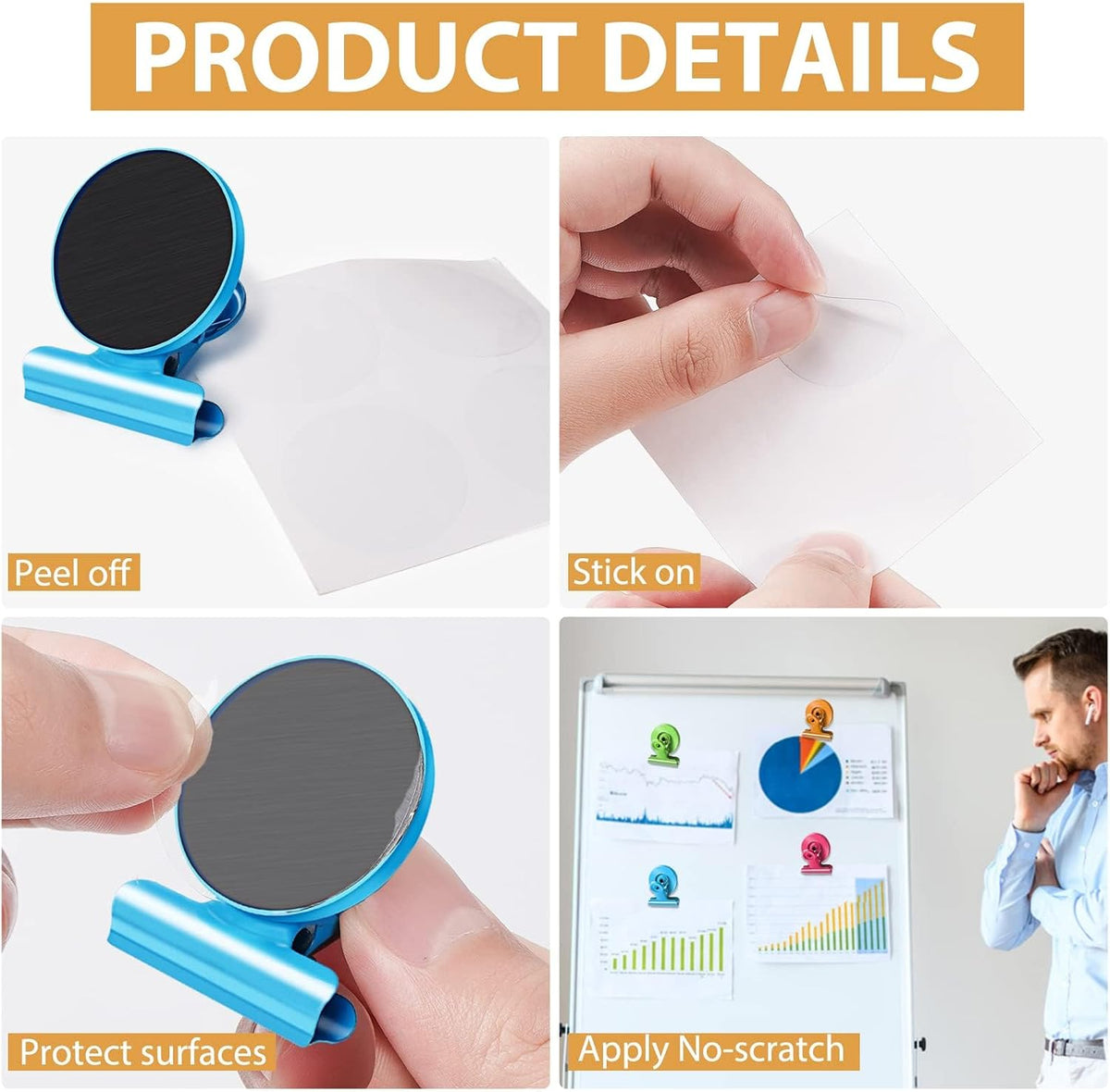 8Pack Fridge Magnets Refrigerator Magnetic Clips for Classroom (Colorful)
