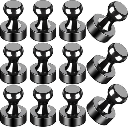 LOVIMAG Fridge Magnets 12 Pack Magnet Refrigerator Locker Whiteboard Black